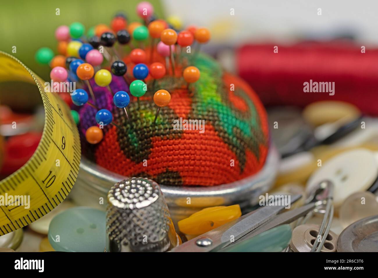 Pin cushion with pins hi-res stock photography and images - Alamy