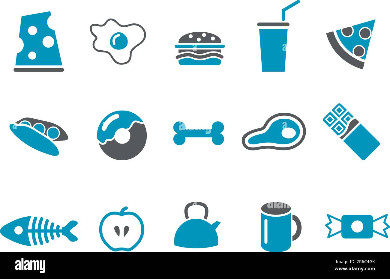 Vector icons pack - Blue Series, food collection Stock Vector Image ...