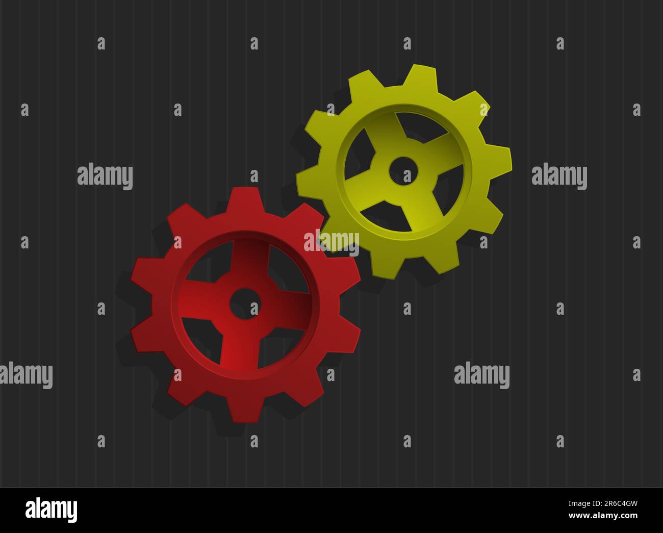 Vector illustration of colored gears over gray background Stock Vector ...