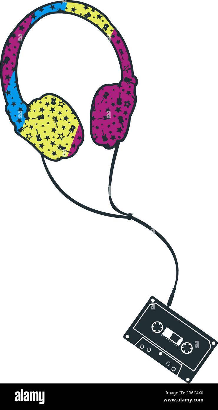 music headphone illustration design for your label Stock Vector Image ...