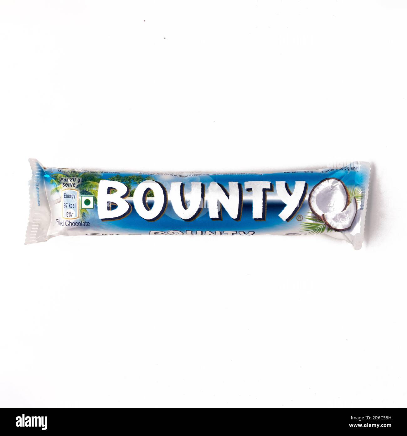 West Bangal, India - May 20, 2023 : Bounty chocolate photos shot on different background. Stock Photo