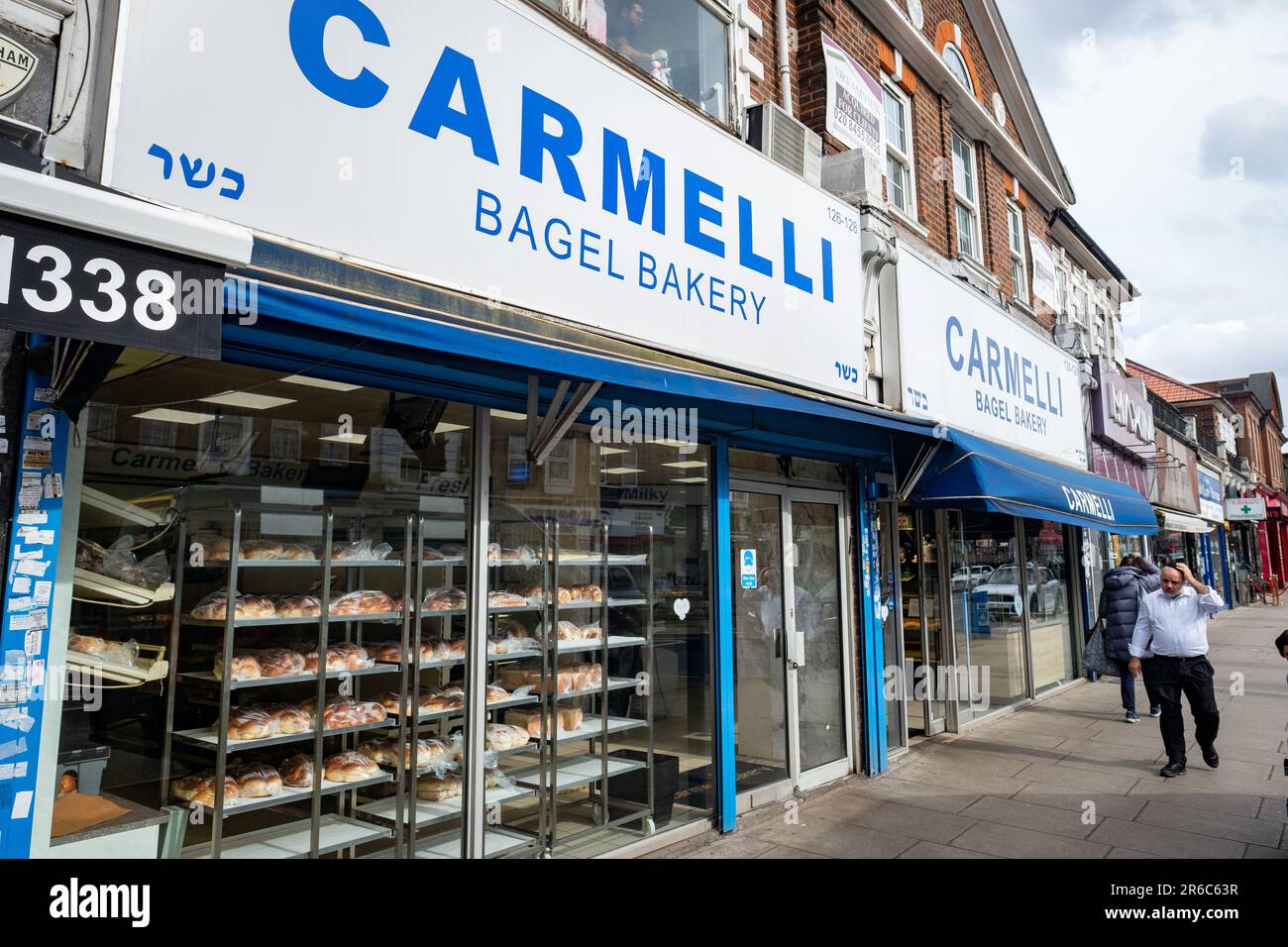London- March 2023: Carmelli Bakery in Golders Green, a locally famous and popular traditional Jewish bakery Stock Photo