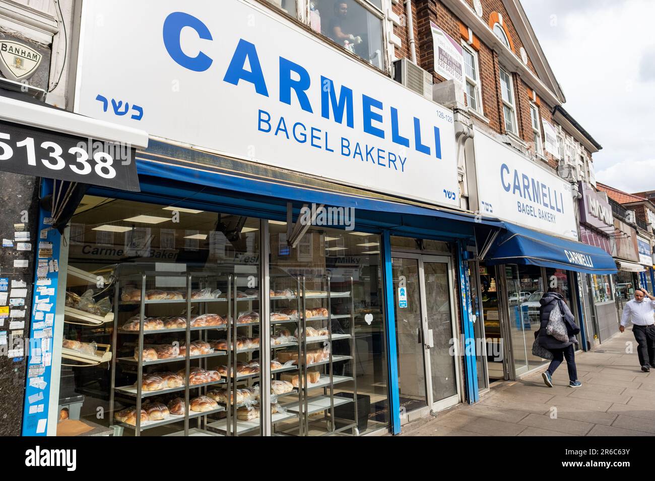 London- March 2023: Carmelli Bakery in Golders Green, a locally famous and popular traditional Jewish bakery Stock Photo