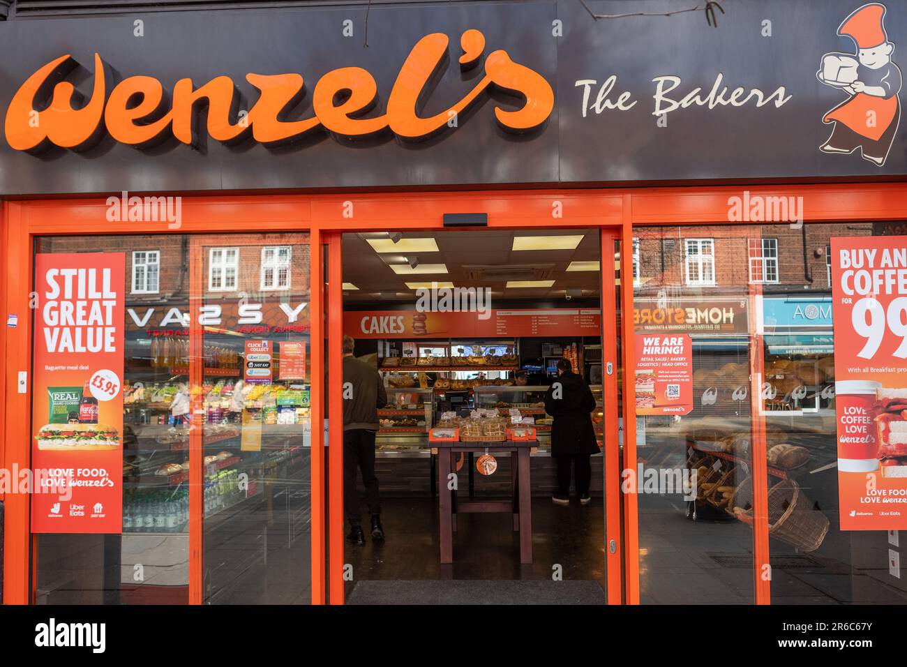 London- March 2023: Wenzel's Bakery shop in in Golders Green, an area of North London in the borough of Barnet Stock Photo