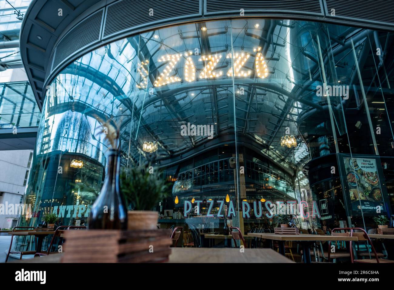 LONDON- MARCH 21, 2023: Zizzi, italian restaurant chain at Cardinal Place, Victoria SW1 Stock Photo