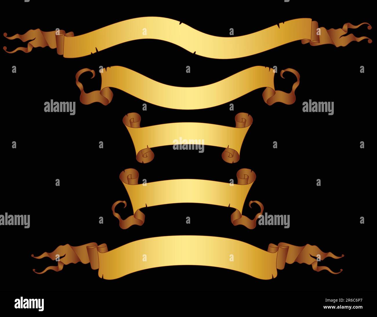 set of medieval ribbons, this illustration may be usefull as designer's ...