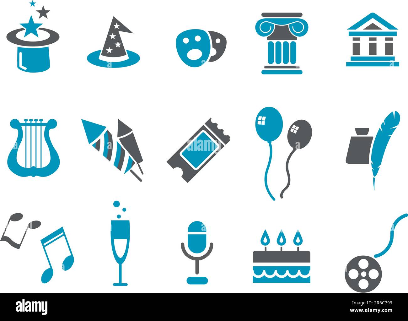 Vector icons pack - Blue Series, Entertainment collection Stock Vector