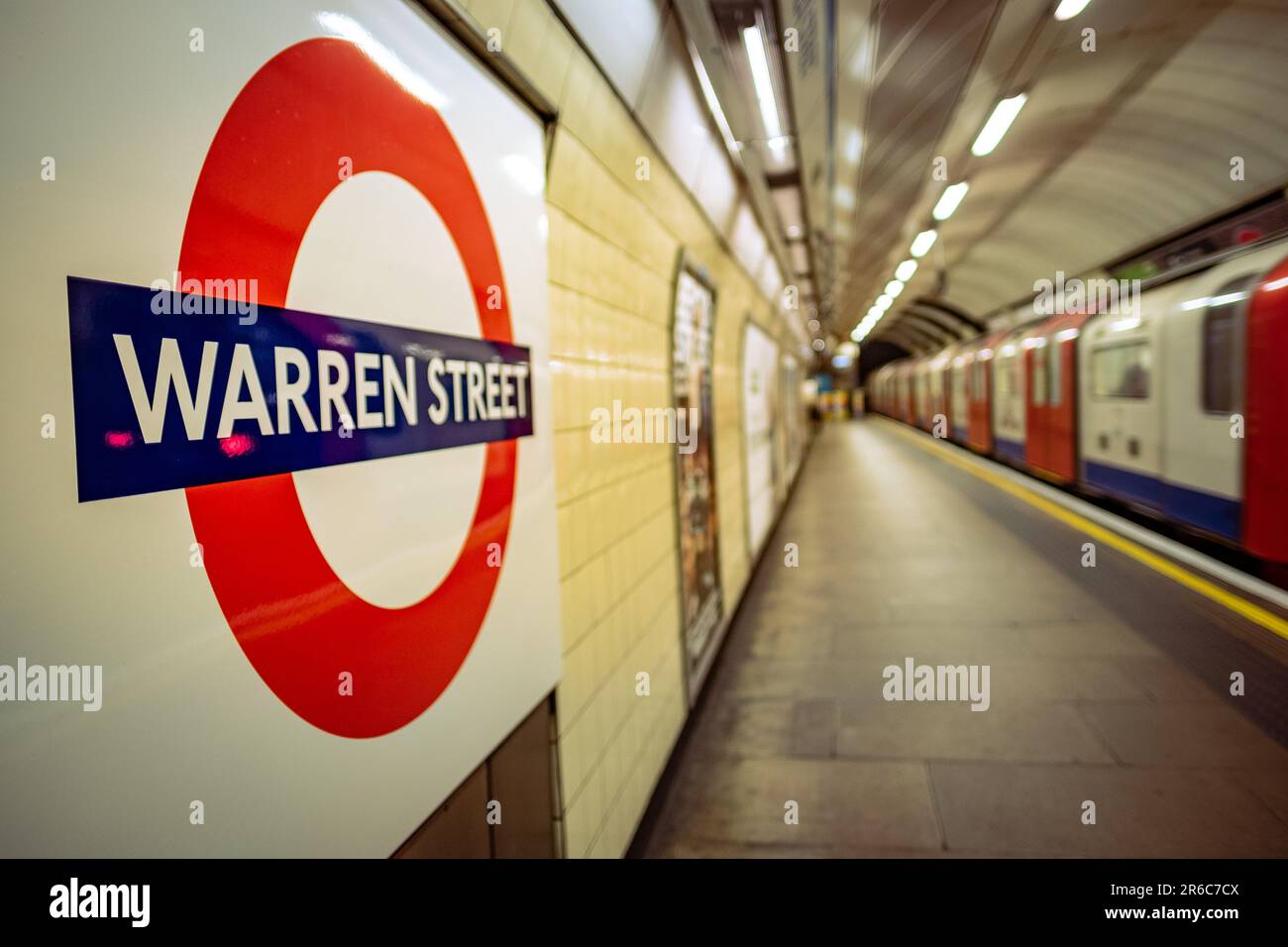 LONDON- MARCH 21, 2023: Warren Street Underground Station, a Northern and Victoria line station in Zone 1. Stock Photo