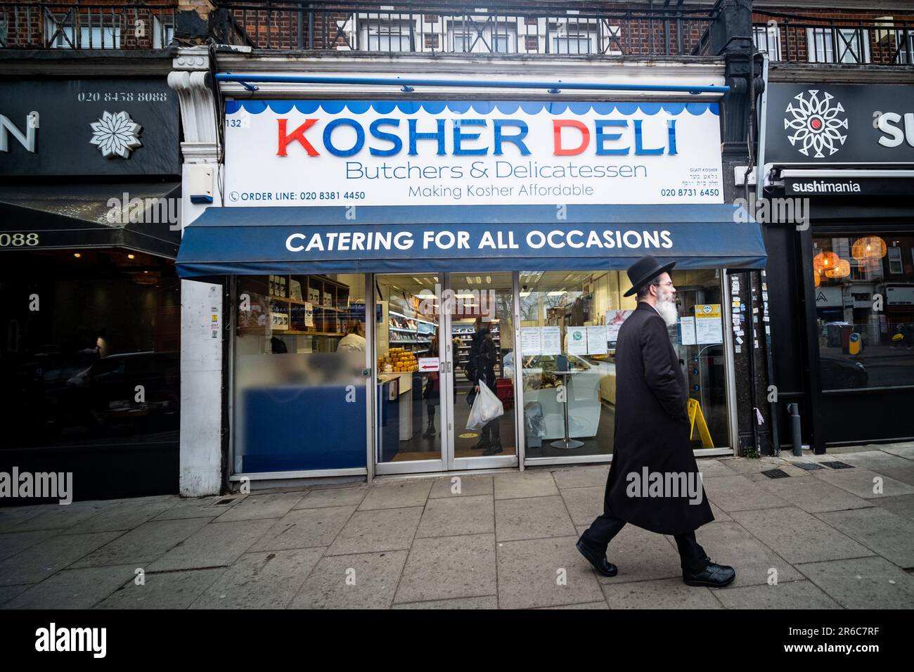 London- March 2023: Kosher Deli in Golders Green, an area of North London with a large Jewish population Stock Photo