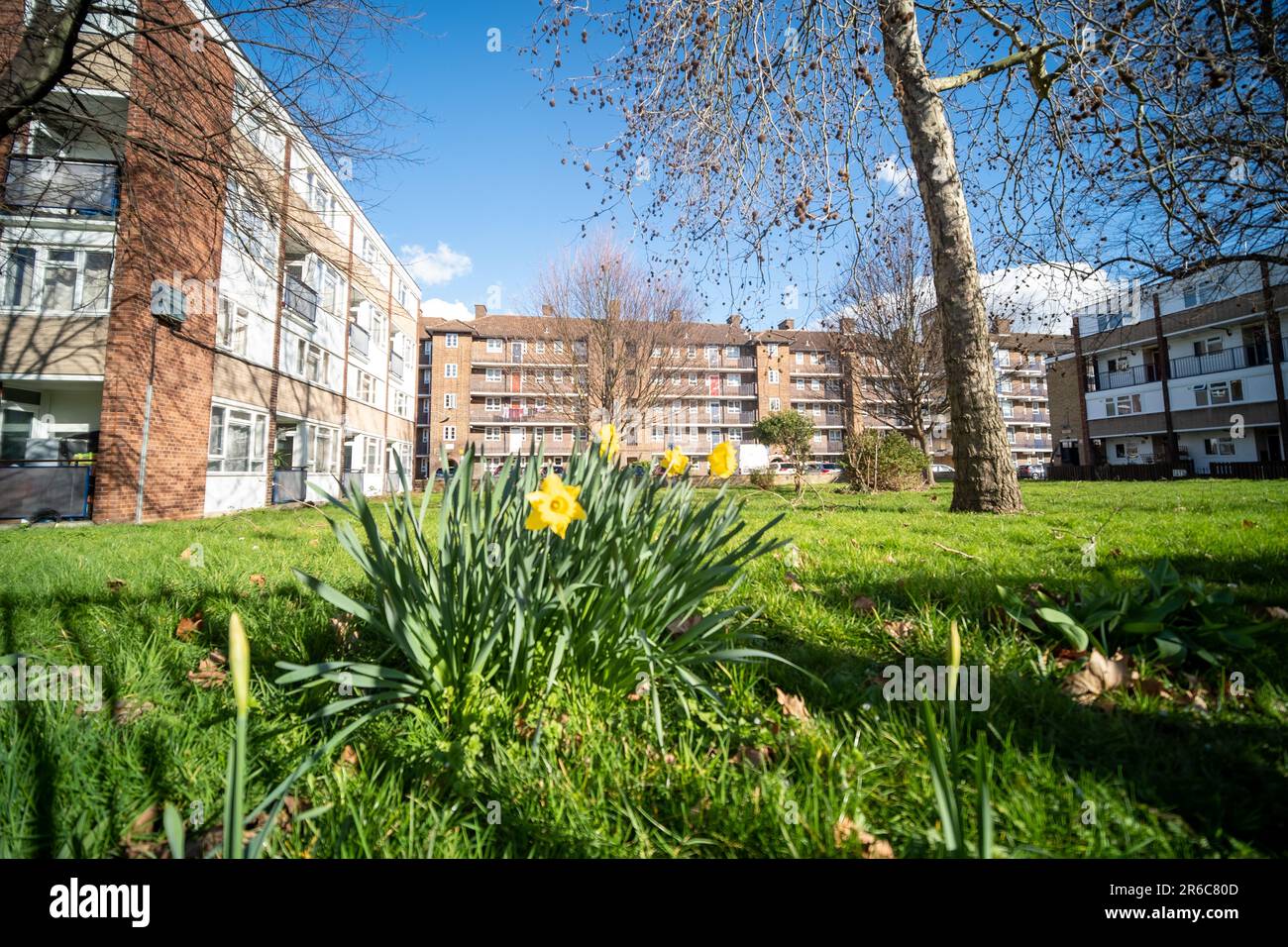 LONDON, MARCH 2023: Angell Town Estate in Brixton, south west London Stock Photo