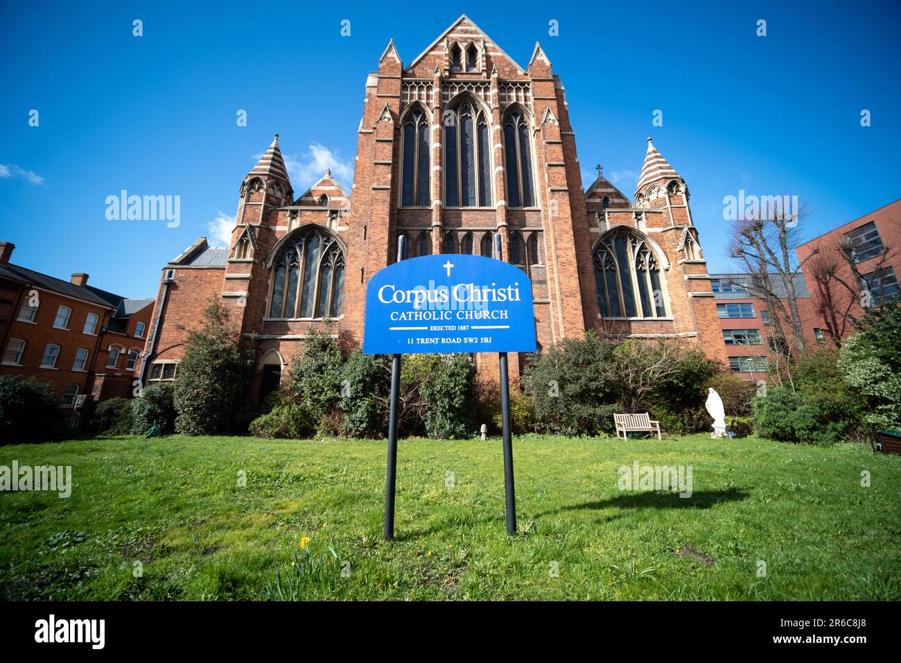 LONDON, MARCH 2023: Corpus Christi Catholic Church in Brixton, south London Stock Photo