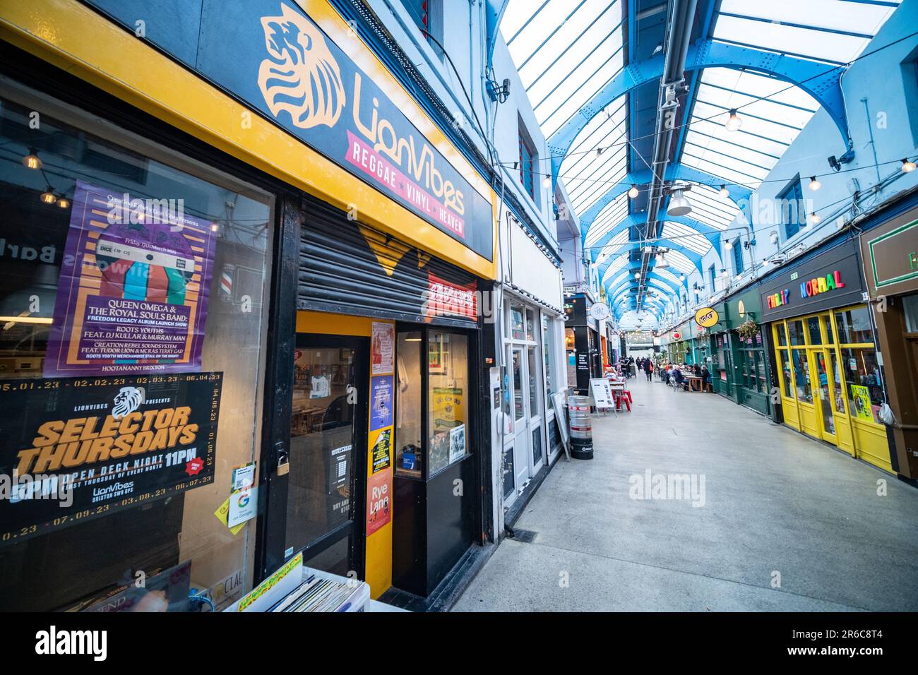 London March 2023 Brixton Village, part of Brixton Market an indoor hall of food stalls, bars