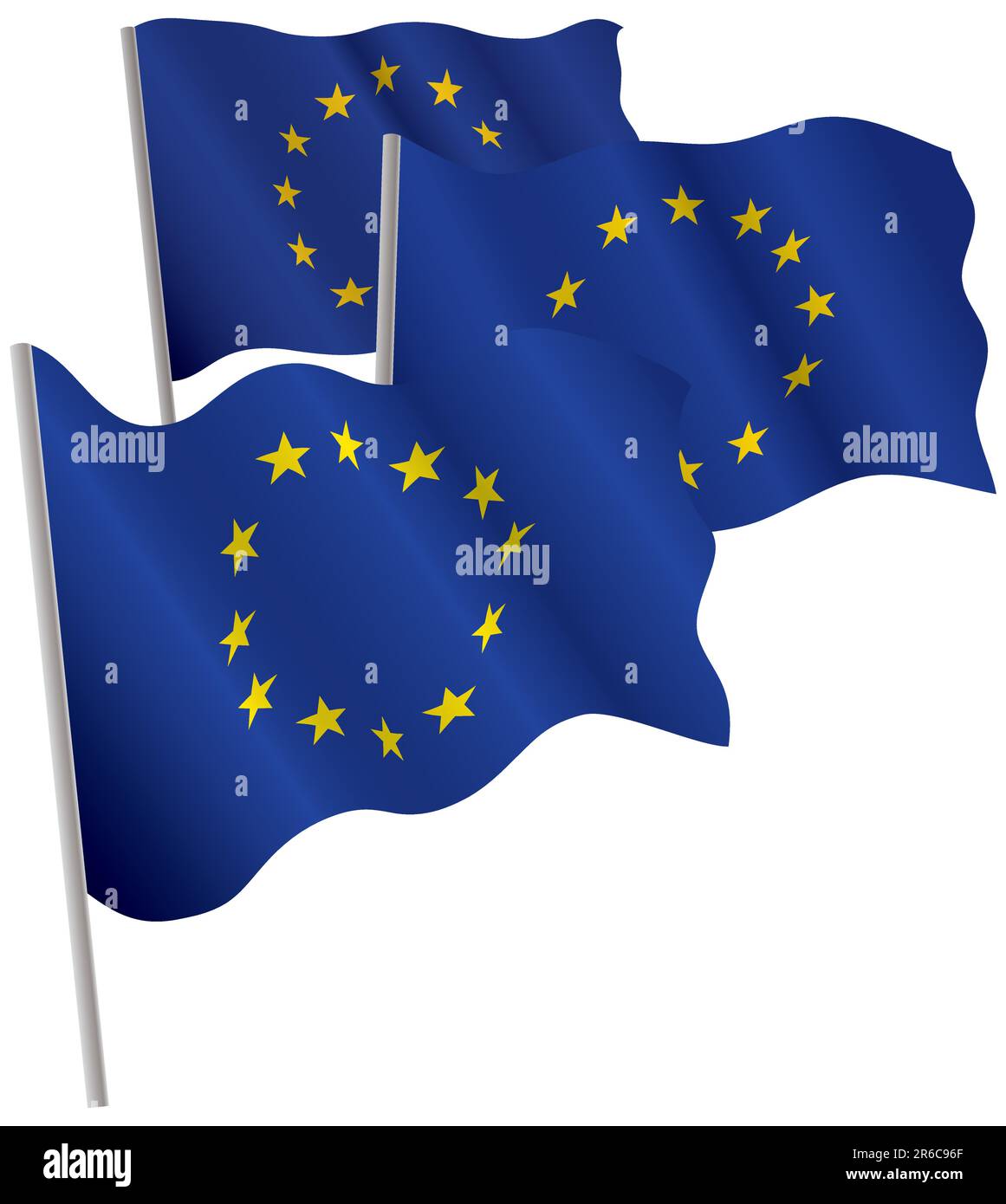 Eurounion 3d flag. Vector illustration. Isolated on white. Stock Vector