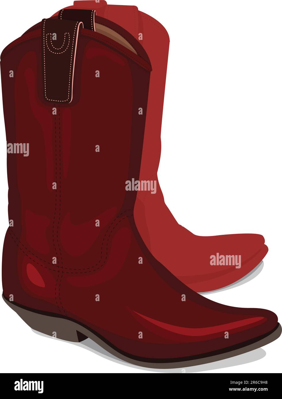 Vector illustration of cowboy boots, isolated on white background Stock