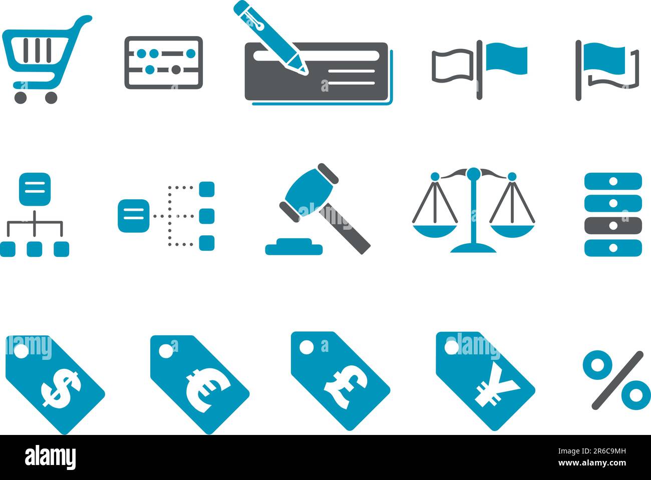 Vector icons pack - Blue Series, money collection Stock Vector