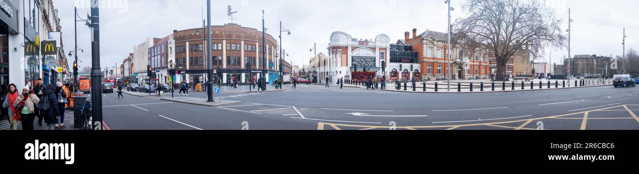 LONDON, MARCH 2023: Panoramic view of Brixton Road in Brixton, south London Stock Photo