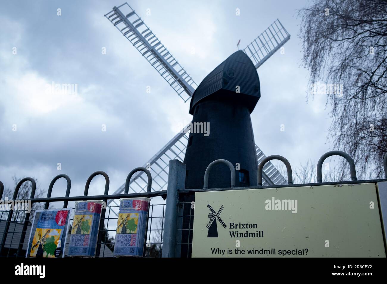 London, Brixton- March 10, 2023: Brixton Windmill, an historic and landmark building and visitor attraction in Lambeth, south London Stock Photo