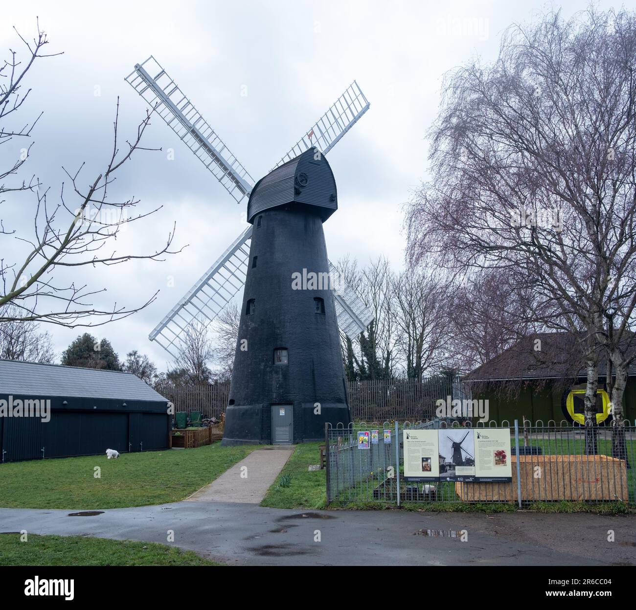 London, Brixton- March 10, 2023: Brixton Windmill, an historic and landmark building and visitor attraction in Lambeth, south London Stock Photo