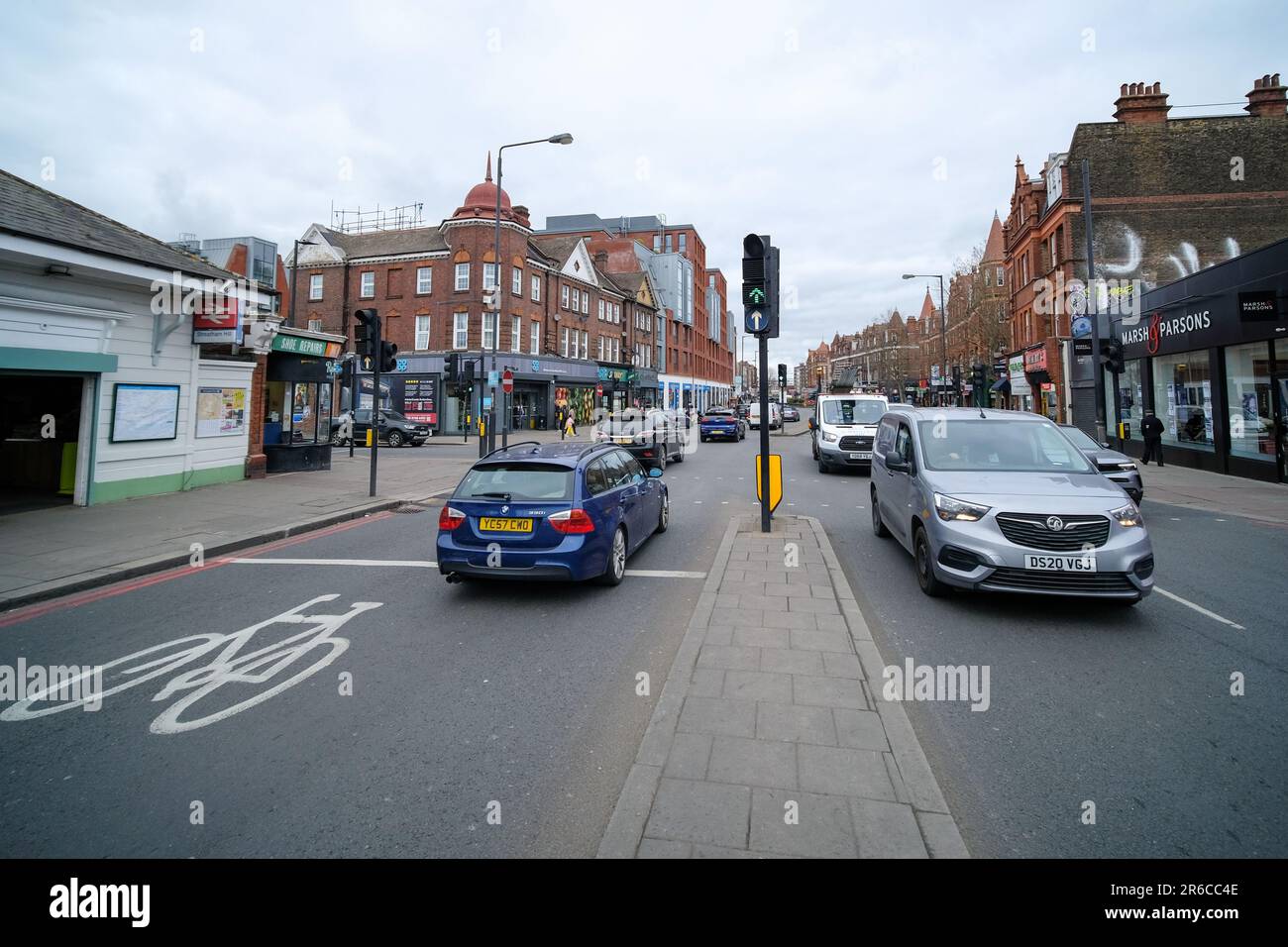 London- March 01, 2023: Streatham High Street street scene, a 1.8 mile street of retail shops in SW16 south west London Stock Photo