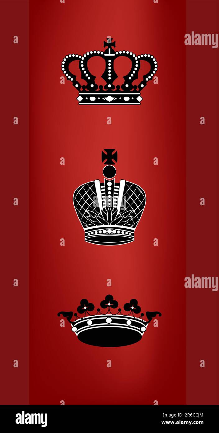 three black and white vector crowns made in adobe illustrator Stock Vector Image & Art Alamy