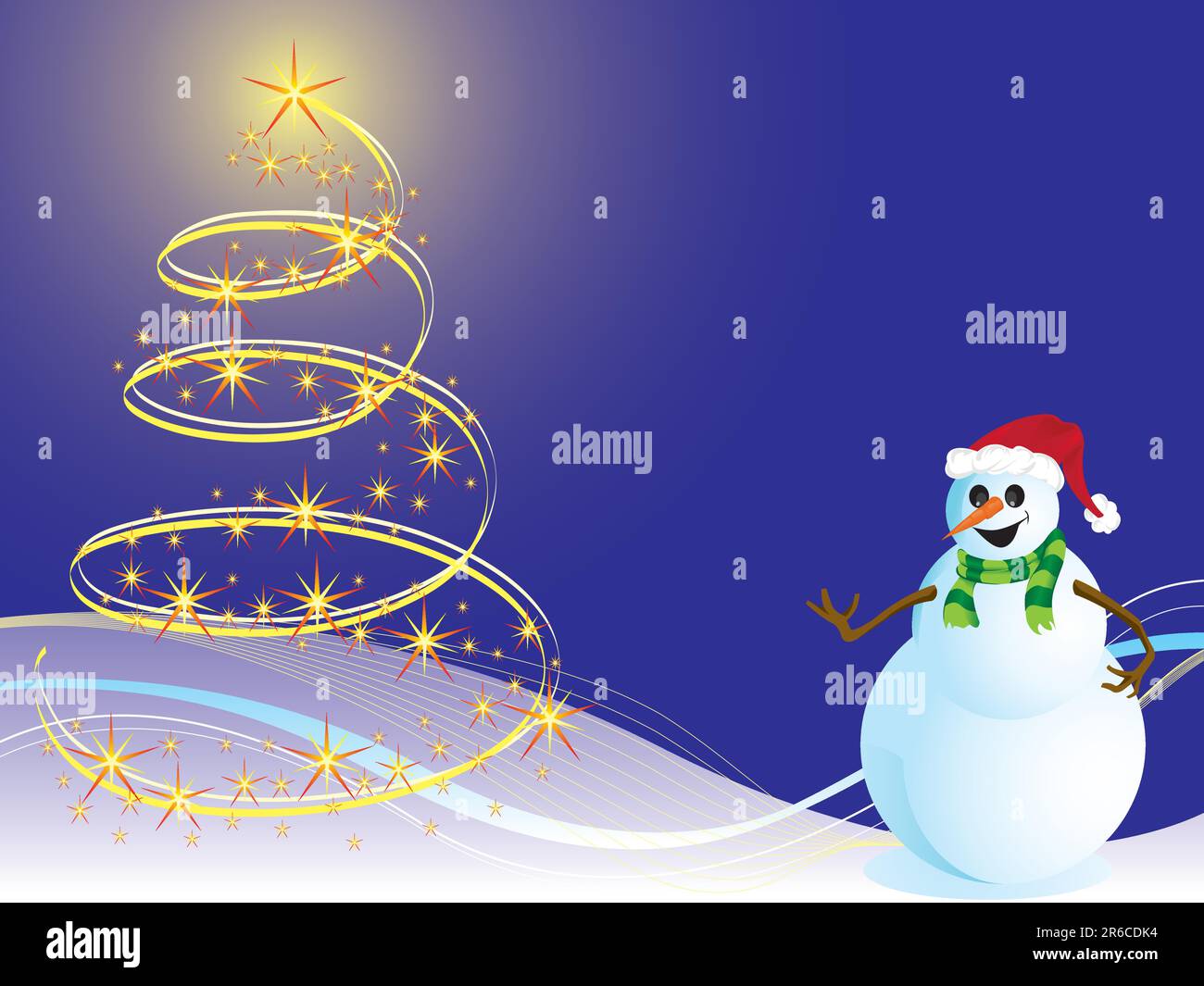 Vector Background of christmas with a snowman Stock Vector Image & Art ...