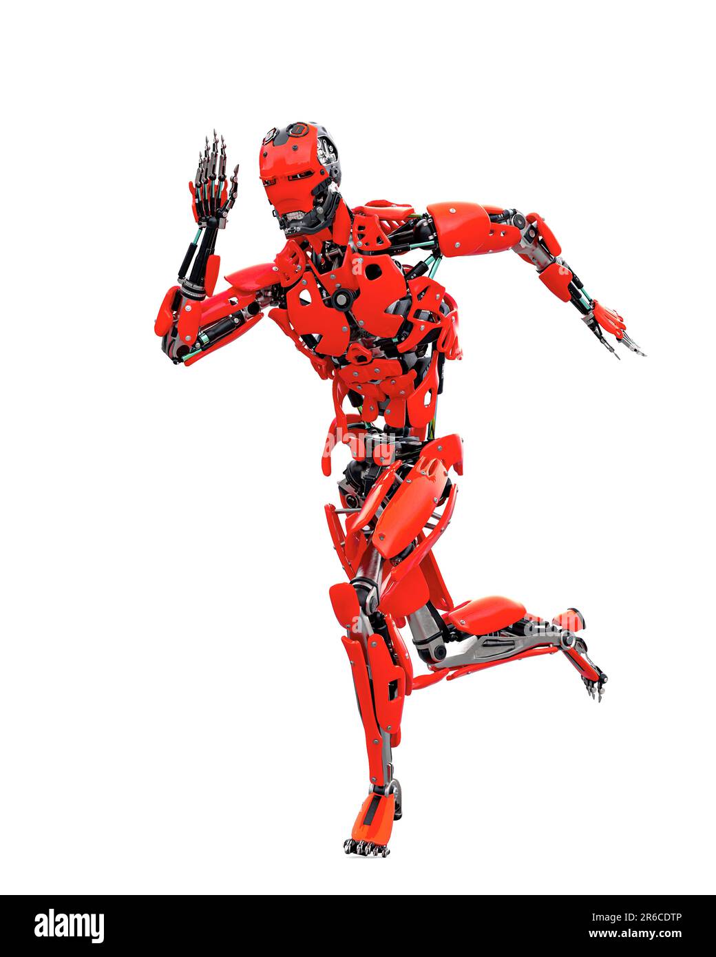 master cyber robot is running fast, 3d illustration Stock Photo - Alamy