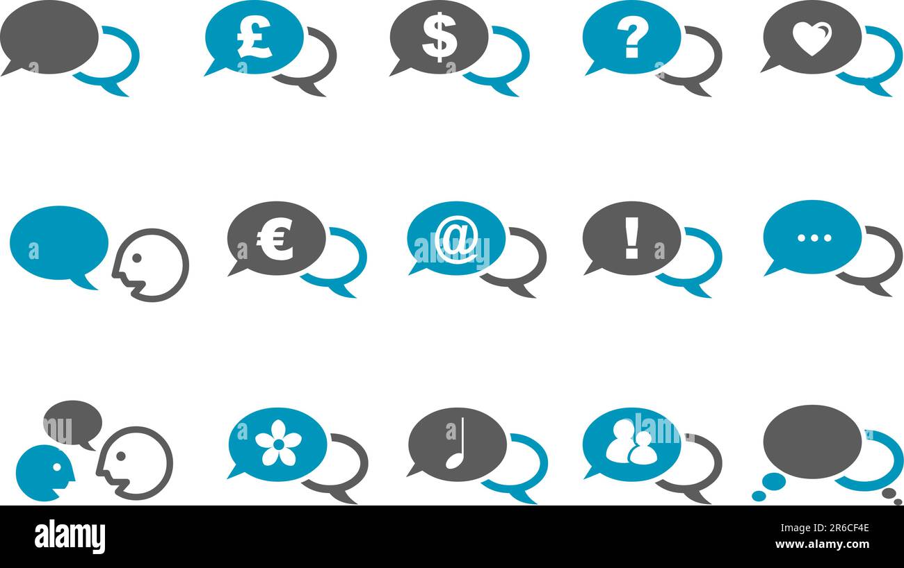 Vector icons pack - Blue Series, baloon collection Stock Vector