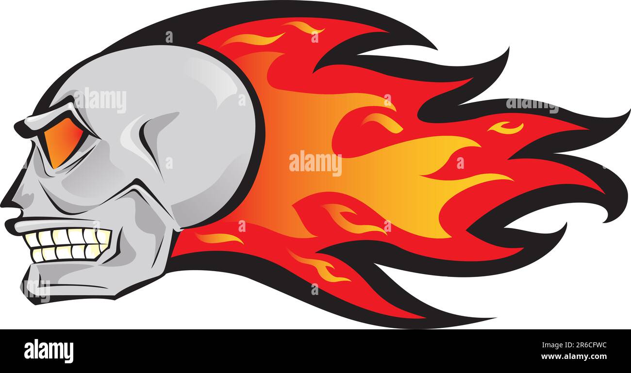Flaming skull Stock Vector