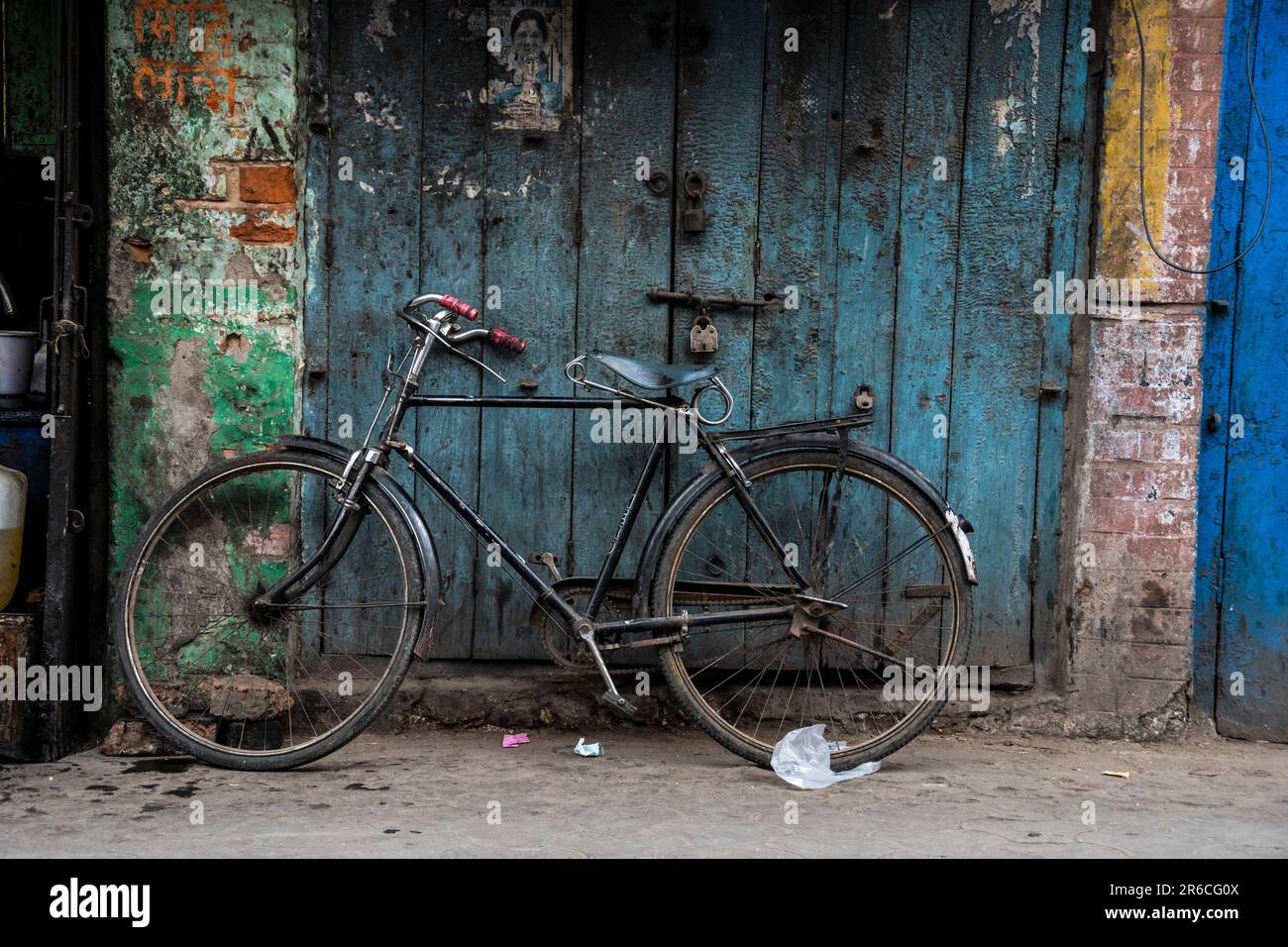 A view of the traditional Indian one speed bike, India Stock Photo