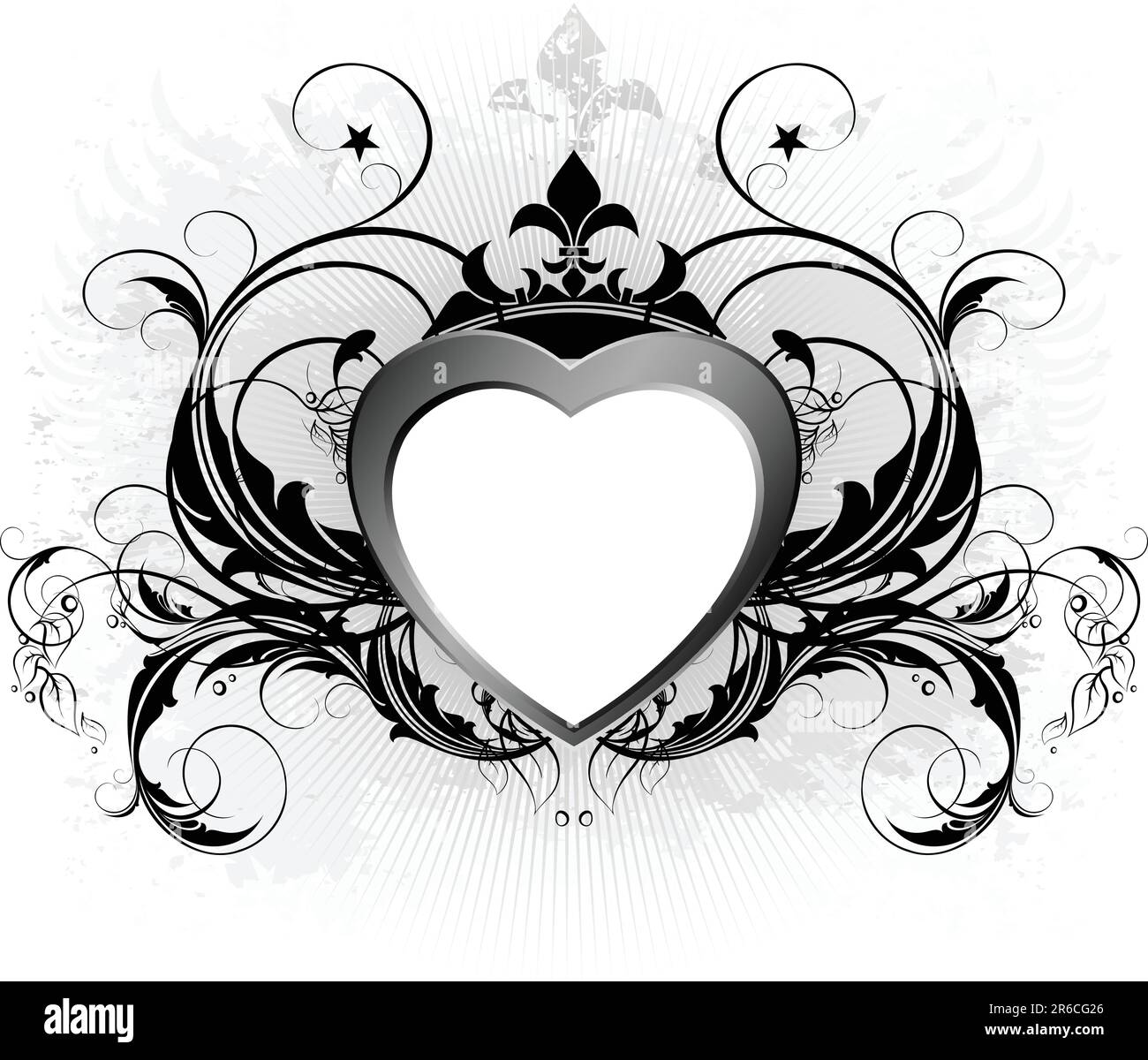 Vintage heart illustration Black and White Stock Photos & Images - Alamy