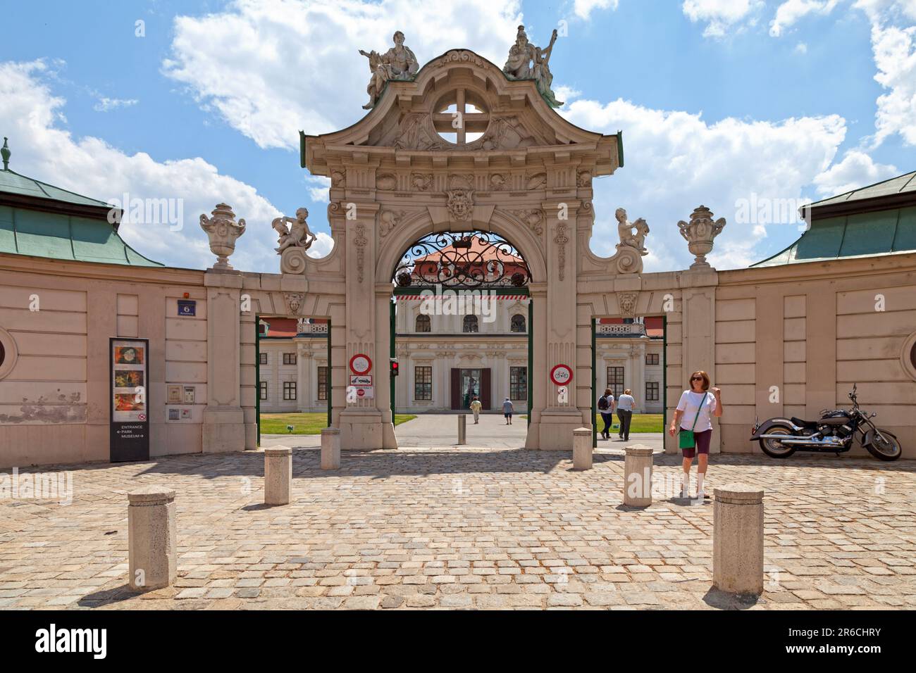 Vienna, Austria - June 17 2018: Main entrance of the Lower Belvedere, a Baroque palace built in the 18th-century. It is part of the Belvedere complex. Stock Photo
