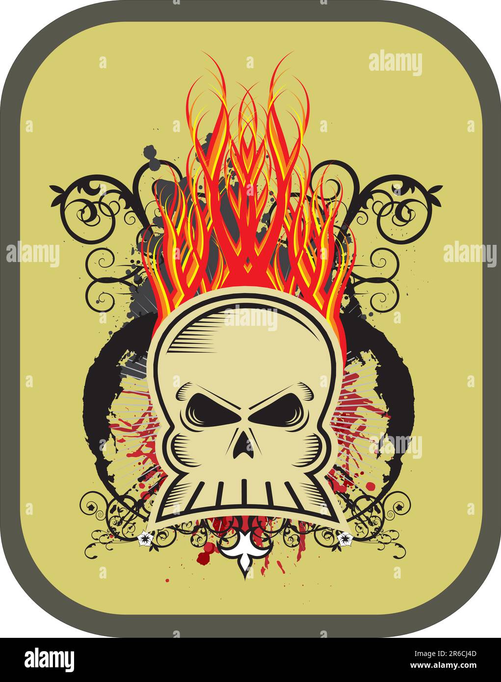 Illustration of flaming skull Stock Vector Image & Art Alamy