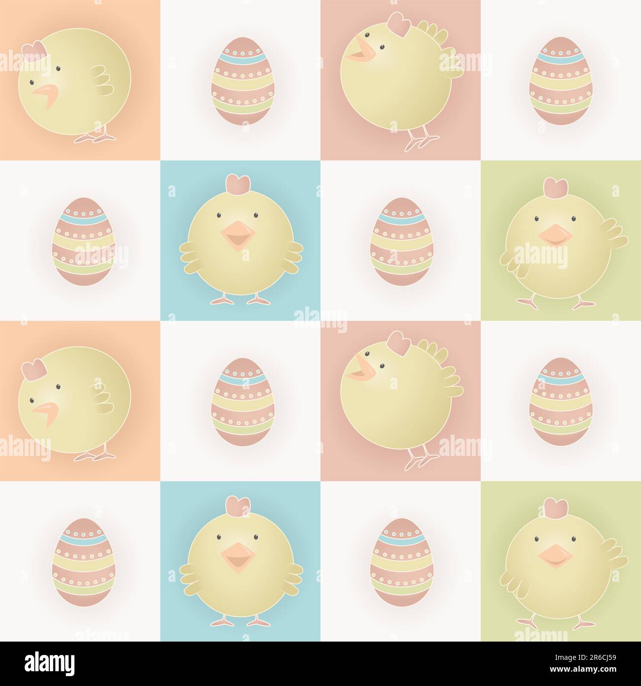 Easter eggs and baby chicks Stock Vector