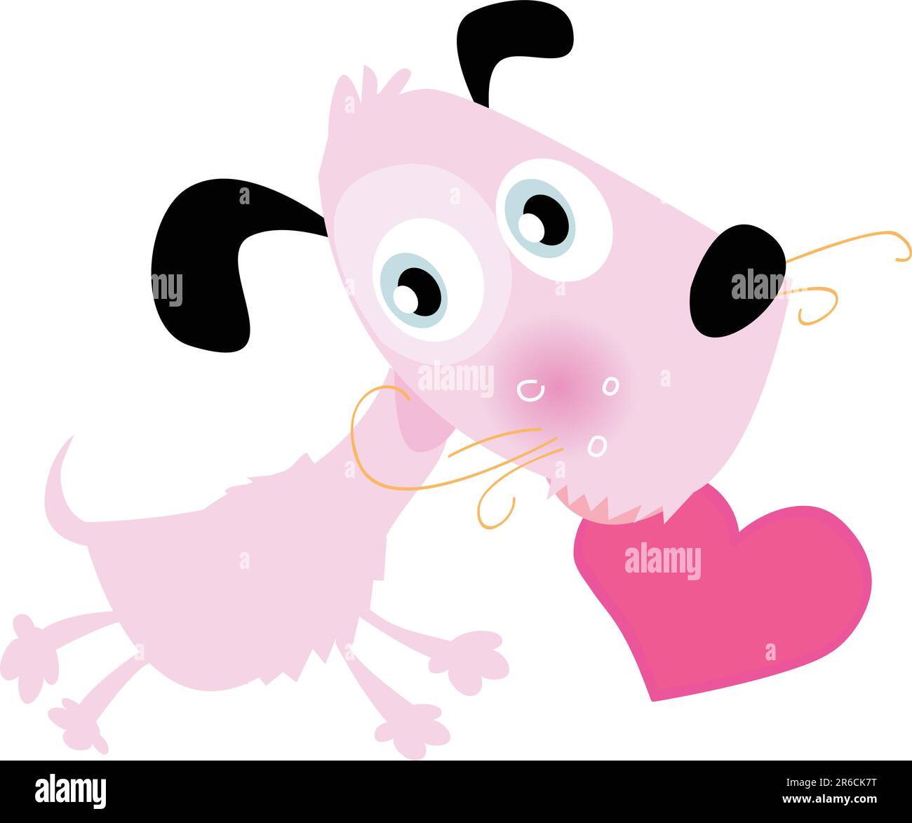 Cute loving doggie with heart. VECTOR ILLUSTRATION. Stock Vector