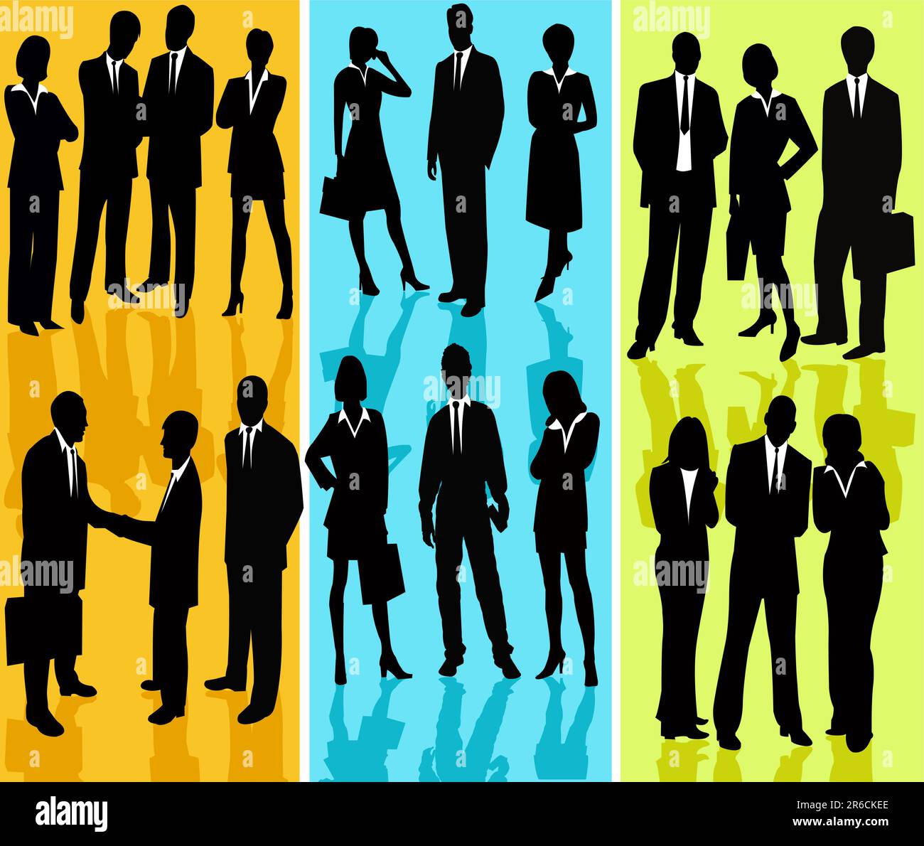 Business People - vector silhouette illustration Stock Vector