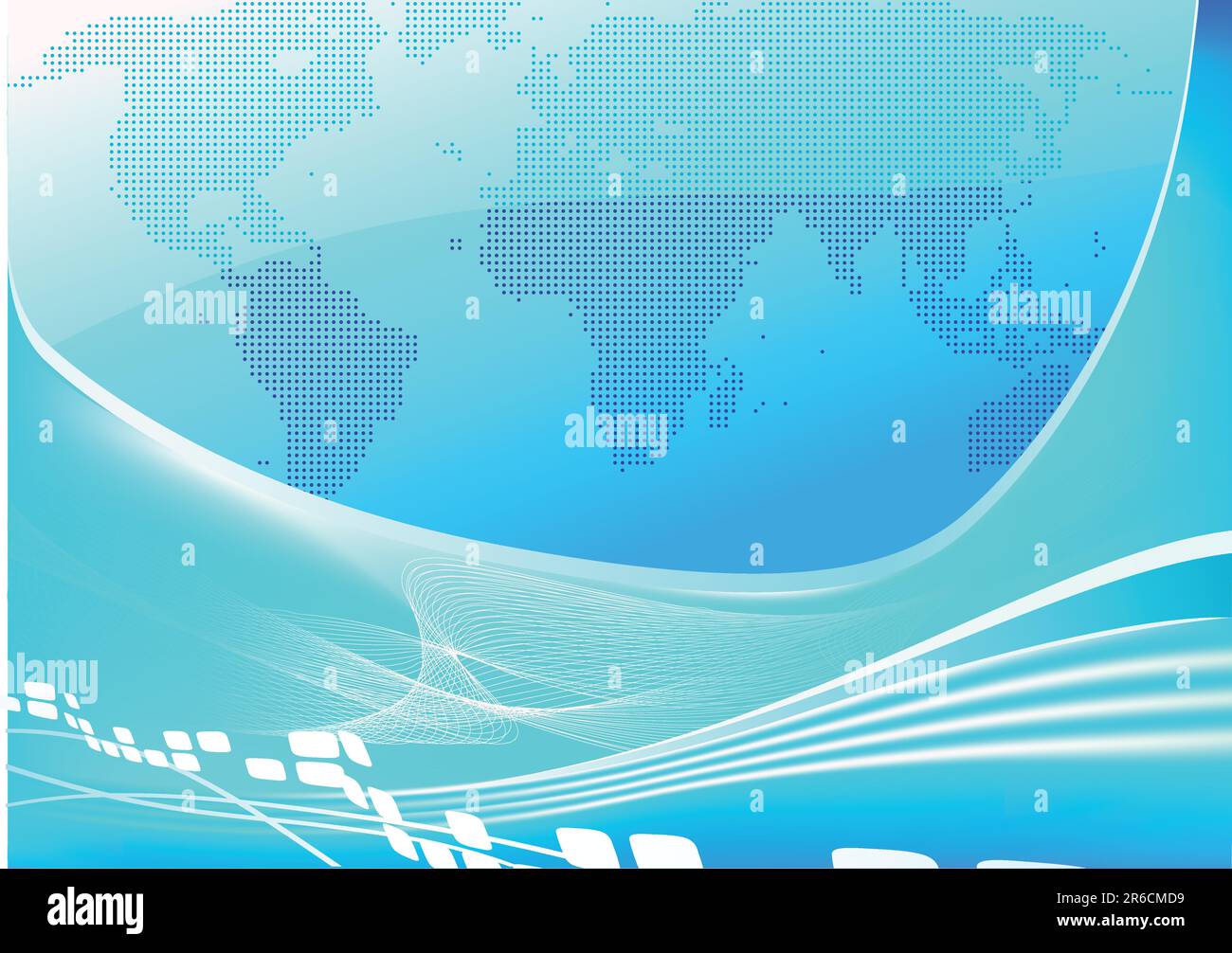 Vector illustration of stylised blue world map background Stock Vector ...