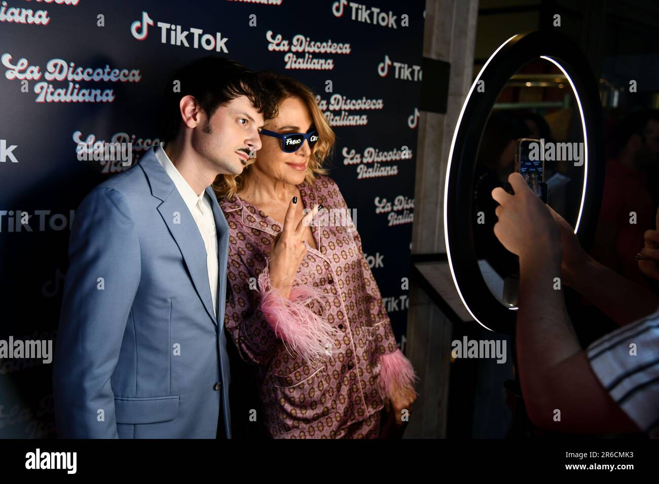 Milan, Italy. 08th June, 2023. Milan, Party for the launch of the new single by Fabio Rovazzi and Orietta Berti. In the photo Fabio Rovazzi, Barbara D'Urso Credit: Independent Photo Agency/Alamy Live News Stock Photo