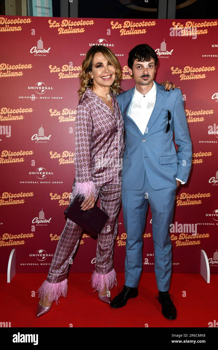 Milan, Italy. 08th June, 2023. Milan, Party for the launch of the new single by Fabio Rovazzi and Orietta Berti. In the photo Fabio Rovazzi, Barbara D'Urso Credit: Independent Photo Agency/Alamy Live News Stock Photo