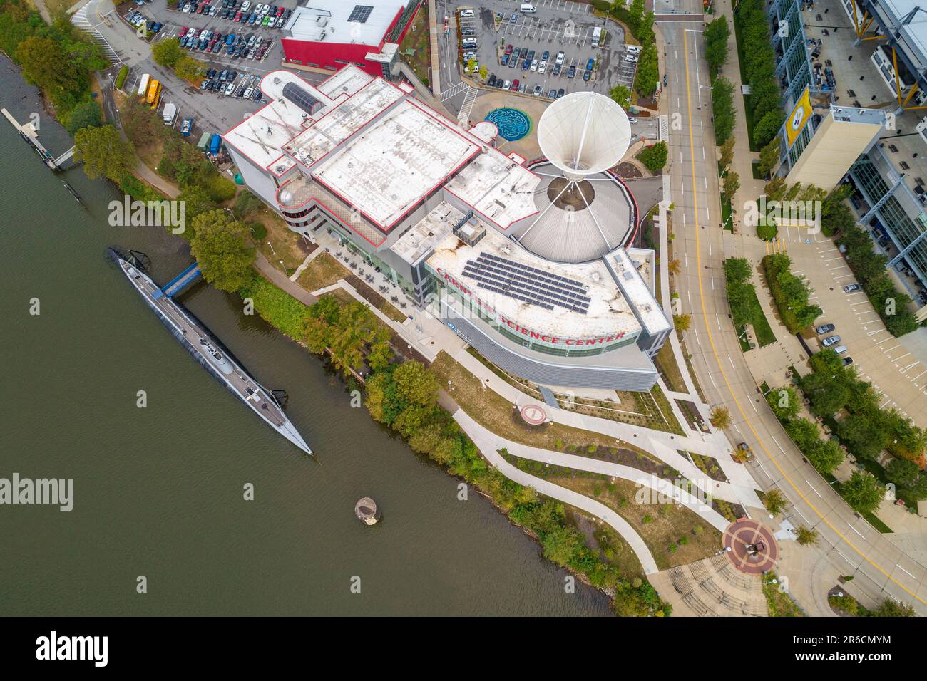 Carnegie Science Center in Pittsburgh, Pennsylvania. Museum and research center offers science related exhibits, a planetarium, live shows and kids pr Stock Photo