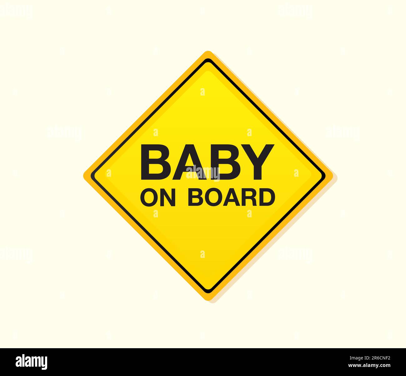 Baby on board! Yellow warning sign. Vector Illustration – easy to resize and change colors. Stock Vector