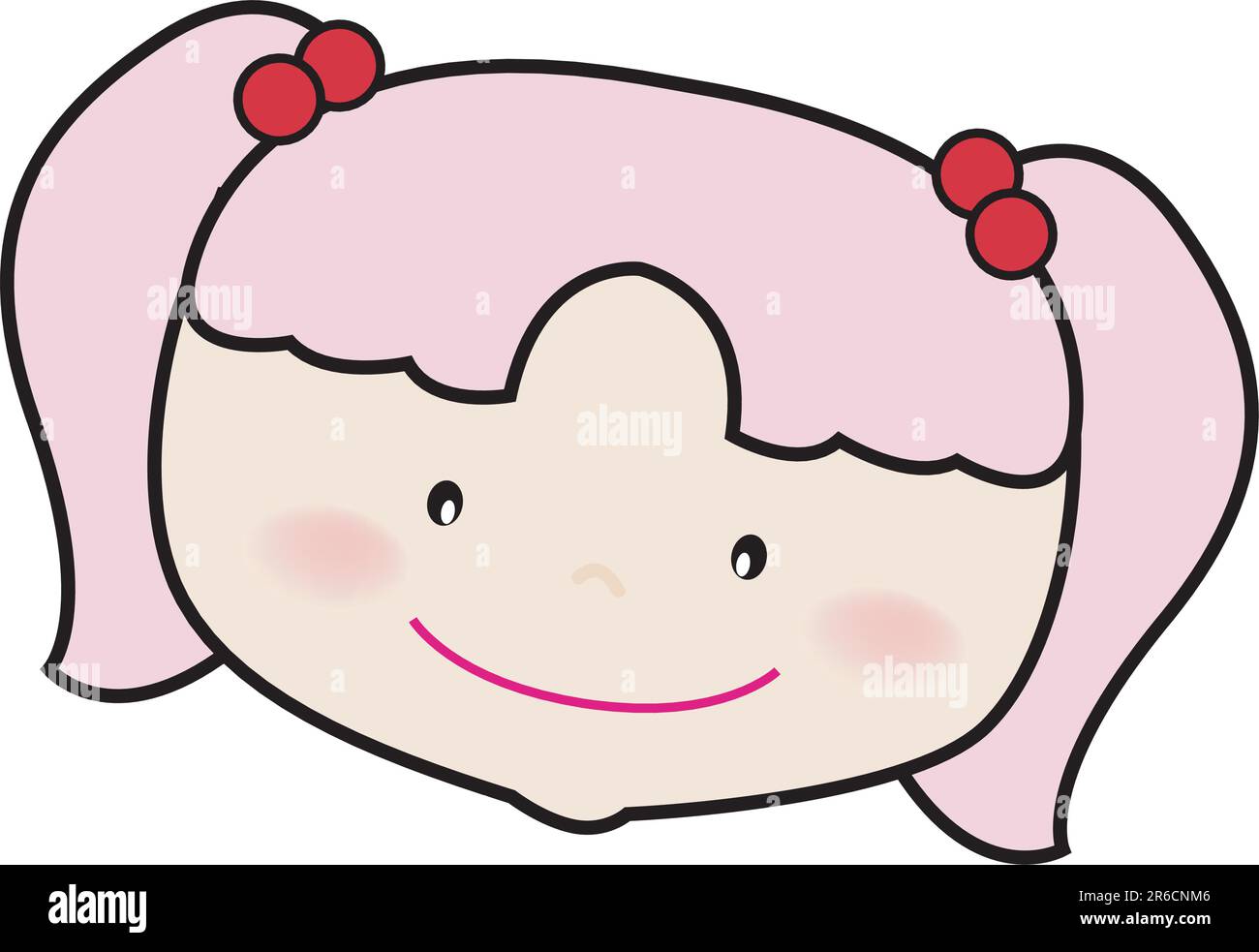 A vector, illustration for a sweet girl face Stock Vector Image & Art