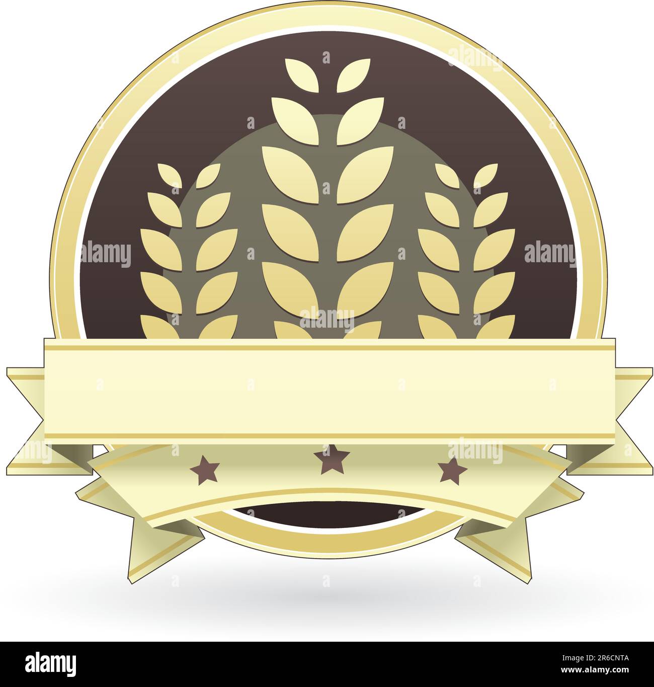 Blank vector food label for organic or whole grain cereal products. Stylized background with wheat and a blank banner space so that a designer can ... Stock Vector