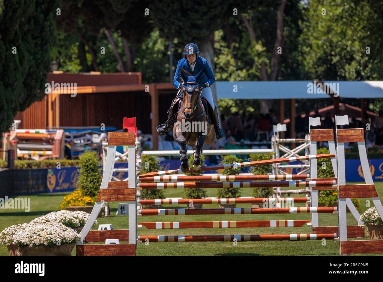 Rome, Italy. 27th May, 2023. Martin Fuchs (SUI) during the 90Â° CSIO ROMA 2023, CSIO5* Nations Cup - 1.55m - 110.000 EUR - LR - LORO PIANA TROPHY, at Piazza di Siena in Rome, Italy. (Credit Image: © Gennaro Leonardi/Pacific Press via ZUMA Press Wire) EDITORIAL USAGE ONLY! Not for Commercial USAGE! Stock Photo