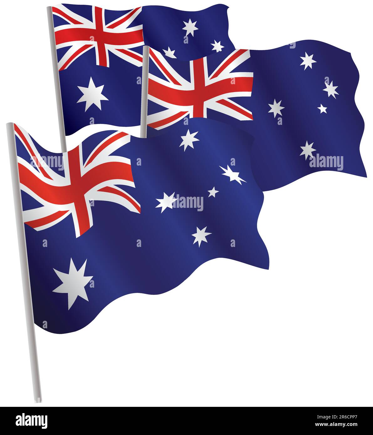 Commonwealth of Australia 3d flag. Vector illustration. Isolated on white. Stock Vector