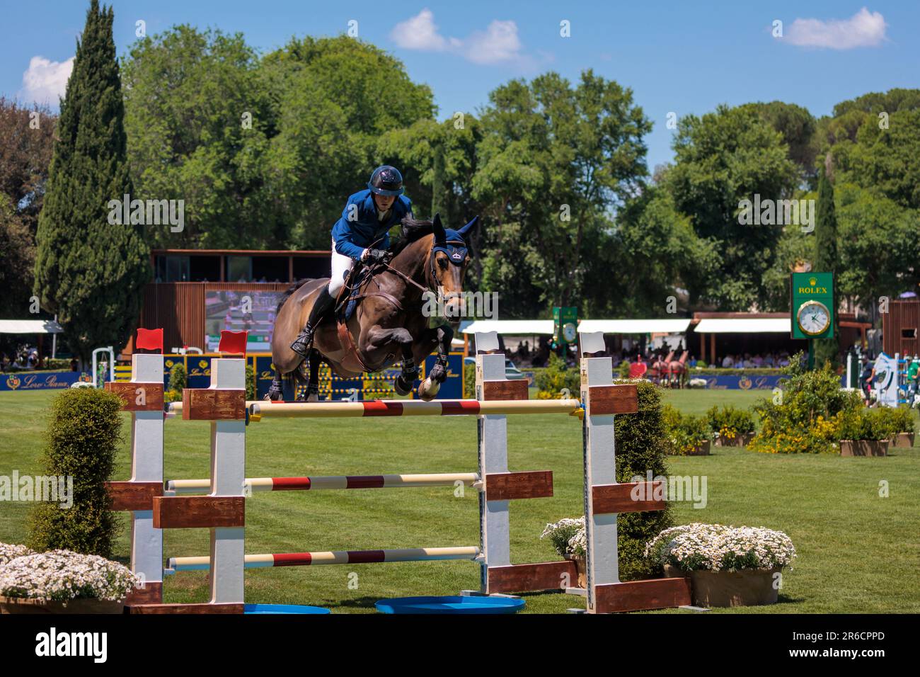 Rome, Italy. 27th May, 2023. Martin Fuchs (SUI) during the 90Â° CSIO ROMA 2023, CSIO5* Nations Cup - 1.55m - 110.000 EUR - LR - LORO PIANA TROPHY, at Piazza di Siena in Rome, Italy. (Credit Image: © Gennaro Leonardi/Pacific Press via ZUMA Press Wire) EDITORIAL USAGE ONLY! Not for Commercial USAGE! Stock Photo