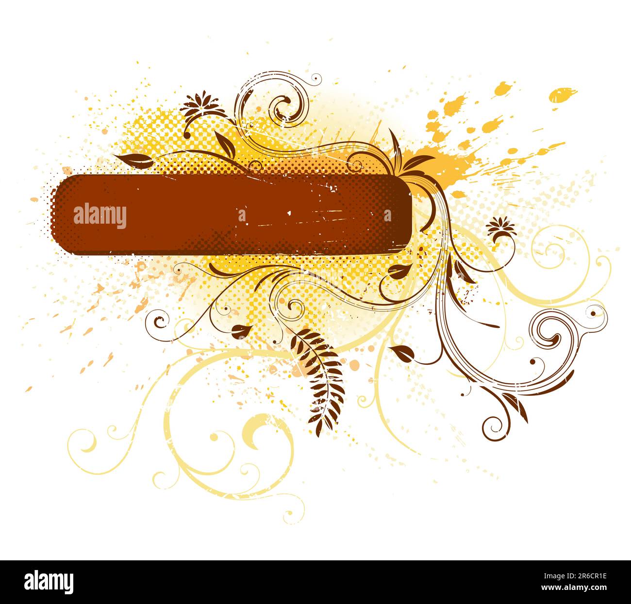 Vector illustration of Grunge Floral Decorative frame Stock Vector ...