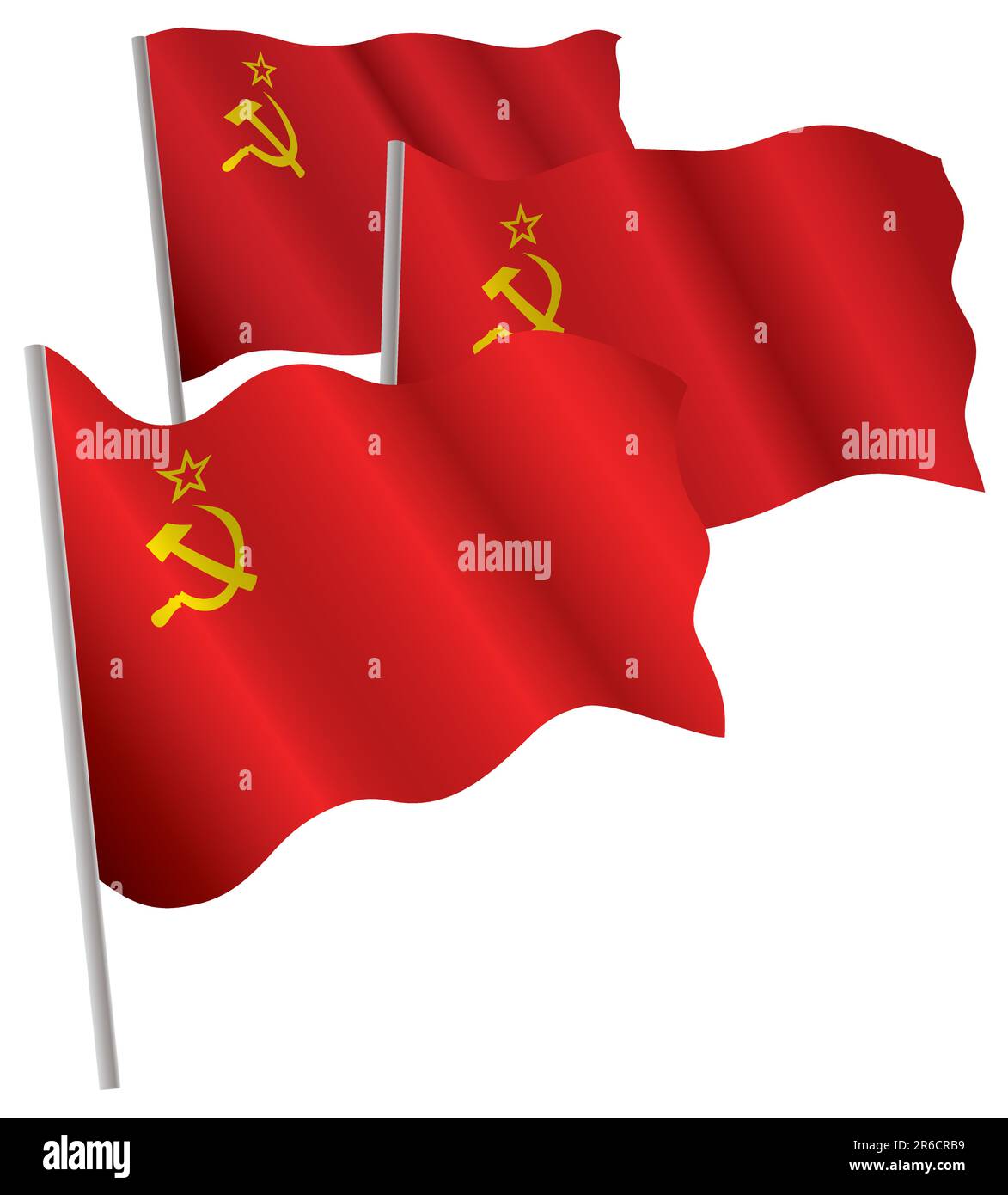 USSR 3d flag. Vector illustration. Isolated on white. Stock Vector