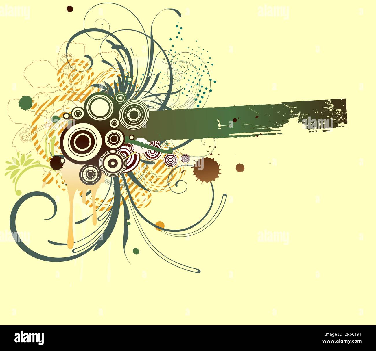 Vector illustration of Grunge Floral frame Stock Vector Image & Art - Alamy