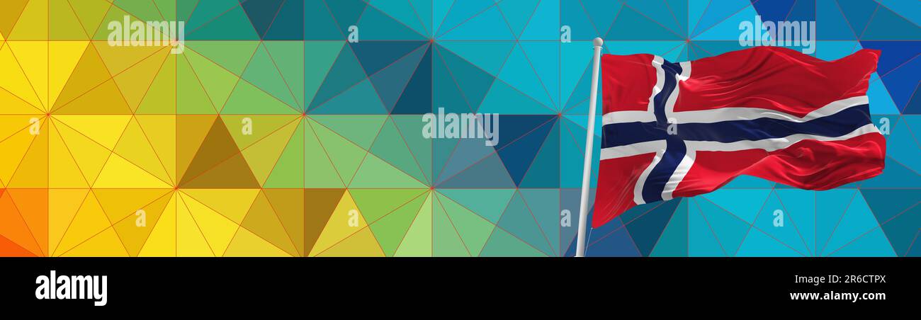 Large flag of Norway waving in the wind Stock Photo - Alamy