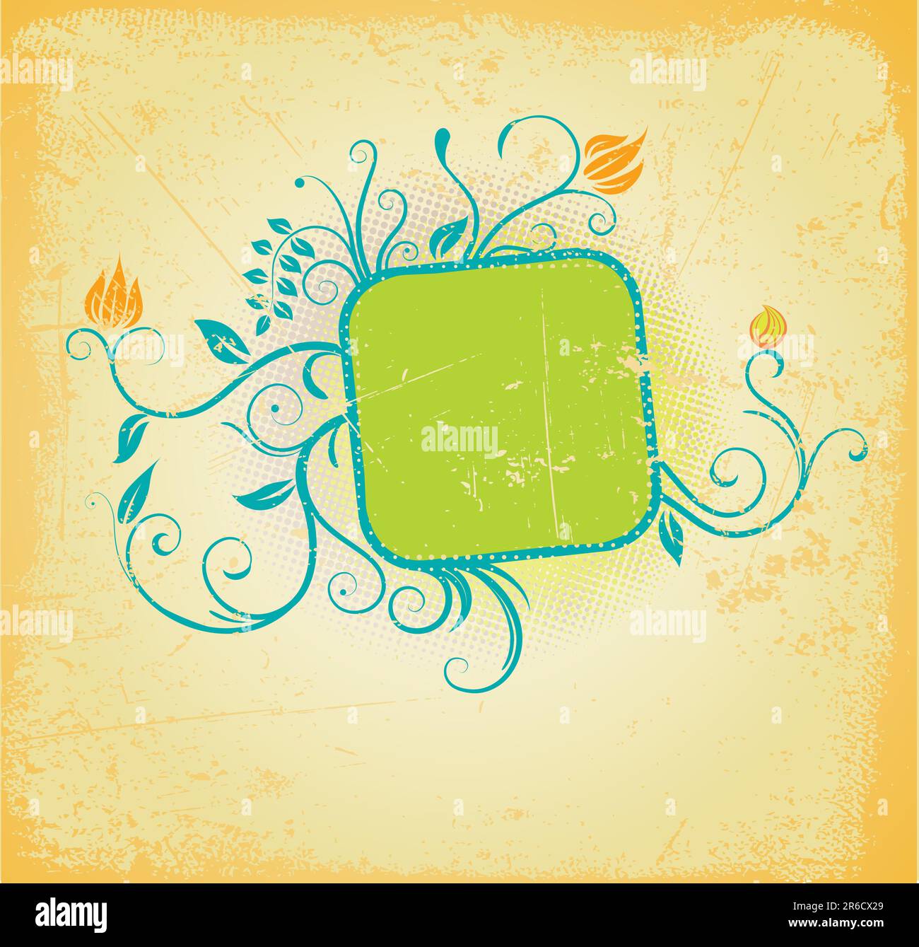 Vector illustration of Grunge Floral frame Stock Vector Image & Art - Alamy